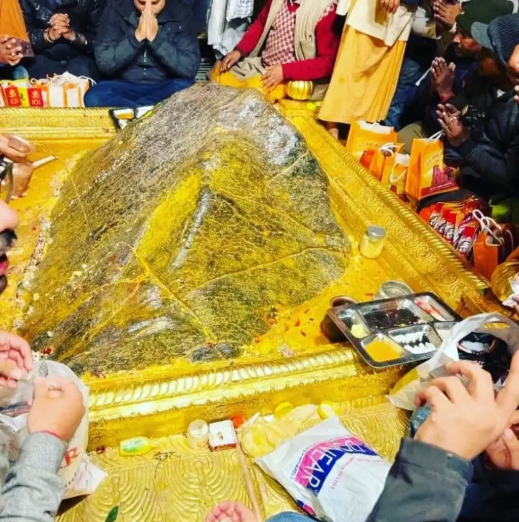 Triangular Kedarnath Shivalinga inside sanctum
